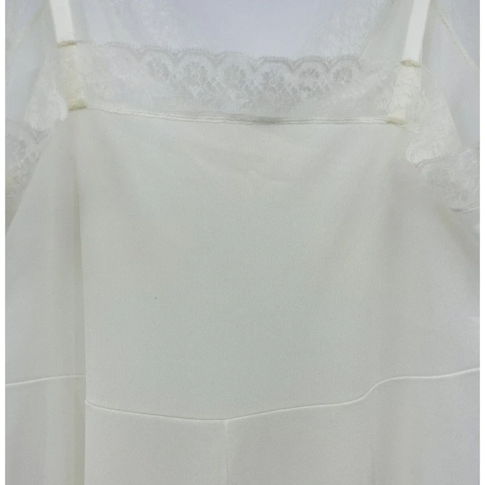 Vintage Vassarette Nylon Crepelon Full Slip Ivory Lace Trim Size A 34
